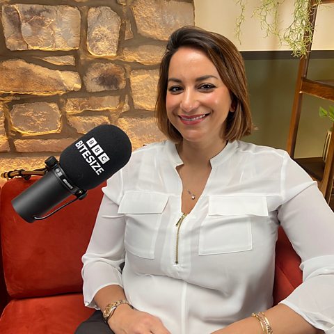 Dr Charlotte Armitage - psychologist and psychiatrist on the set of Bitesize Parenting Teens podcast
