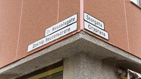 Alamy Kirkenes is the only place in Norway where street signs are written in both Norwegian and Russian (Credit: Alamy)