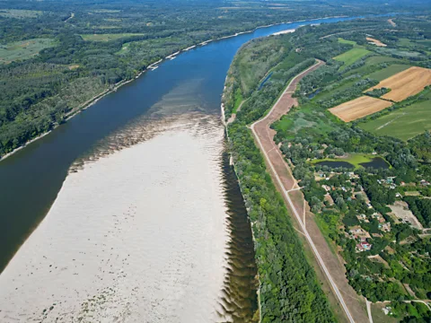 Reuters/Zorana Jevtic Record-low water levels have dramatically depleted stretches of the Danube across Europe this summer (Credit: Reuters/Zorana Jevtic)