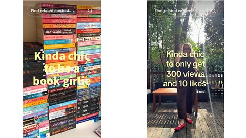 An image showing two TikTok posts reflecting the kinda chic trend