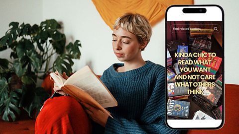 An image showing a young woman relaxing with a book