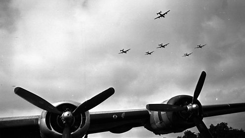 Liberator bombers departing England to bomb German targets