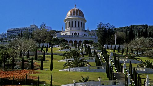The Shrine of the Báb, on the slopes of Mount Carmel, Haifa, Israel