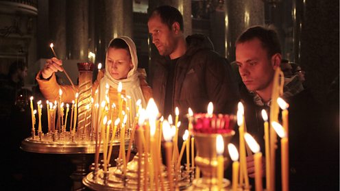 Christmas service at Kazan Cathedral, St Petersburg, January 2013