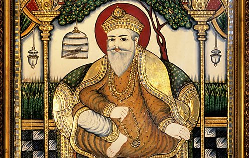Portrait of Guru Nanak, Khushwant Singh's residence, Kasauli, Himachal Pradesh, India.