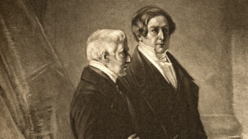 Duke of Wellington in conversation with Robert Peel