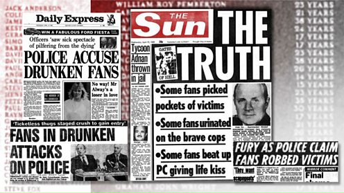 Newspaper reports of the Hillsborough disaster