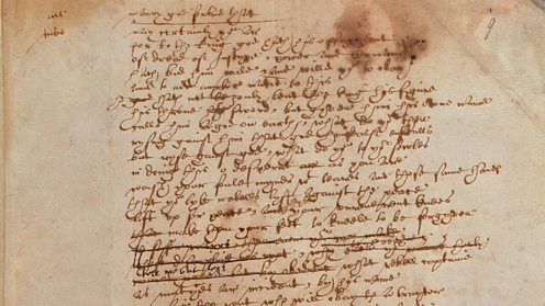 Shakespeare handwriting british library