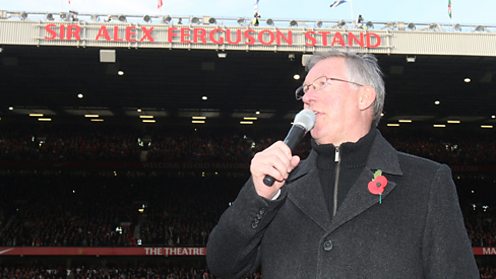 The Sir Alex Ferguson Stand is unveiled at Old Trafford.