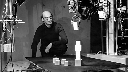 Marvin Minsky in a lab at M.I.T. in 1968