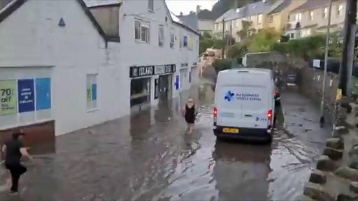 Thunderstorms Cause Flash Flooding In Devon Bbc News