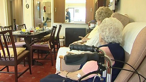 Elderly ladies in a care home