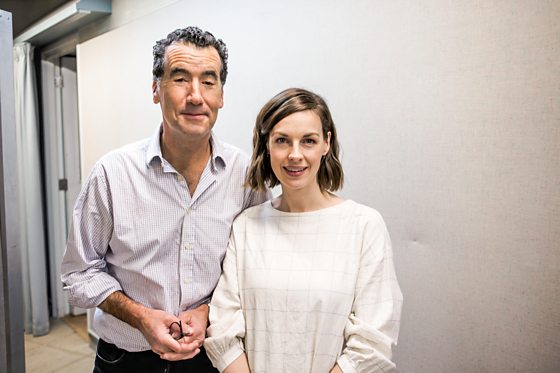 BBC Radio 4 - The Pallisers, A during the recording - Tim McMullan and Jessica Raine