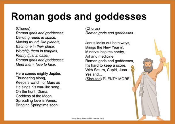 Rocking Romans! Songs. 6: Roman gods and goddesses - BBC Teach