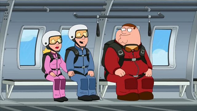 BBC Three Family Guy Series 11 Turban Cowboy Skydiving accident