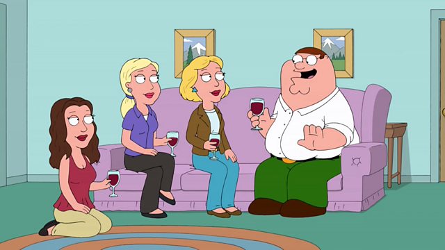 BBC Three - Family Guy, Series 13, Roasted Guy, Peter's new friends BBC Three - Family Guy, Series 13, Roasted Guy, Peter's new friends