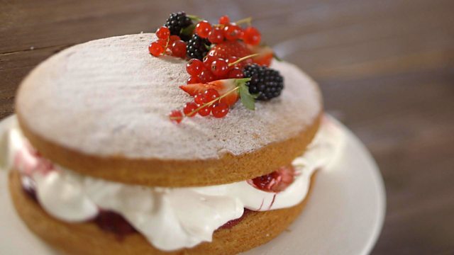 Victoria sponge with mixed berries recipe - BBC Food