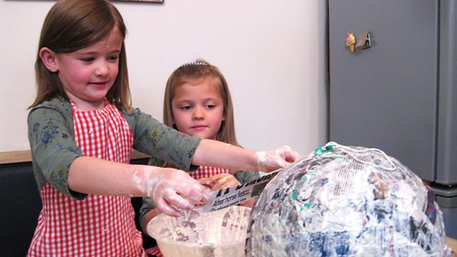 Gracie and Myla make a Pinata