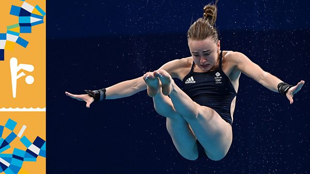 female diving commentator with british accent