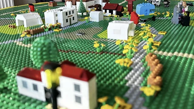 Thriplow Daffodil Weekend map created out of Lego for first time