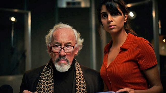 Simon Callow and Anjli Mohindra in The Dead Room, set and filmed at the leg...