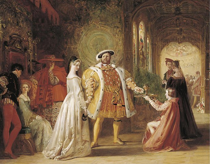 Painting of Henry VIII being given wine