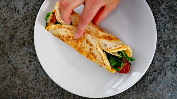 TikTok trend, the breakfast wrap.