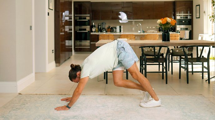 Joe Wicks: A five minute mobility routine to help you feel calmer BBC