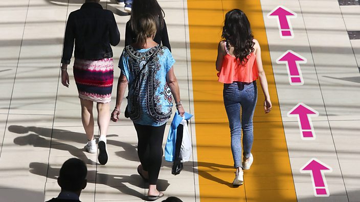 Mock up of a fast lane in a shopping centre