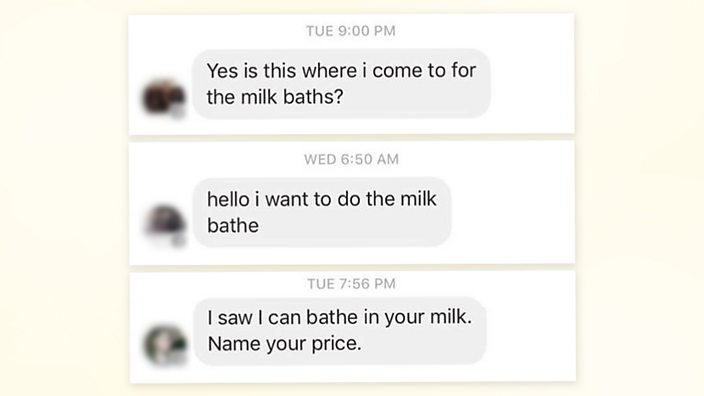 We Tried To Order A Milk Bath From The Bathe In My Milk Website Bbc Three