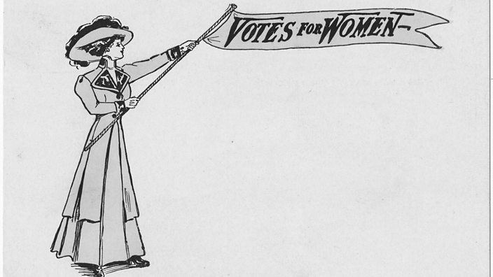 An image of a 'votes for women' banner