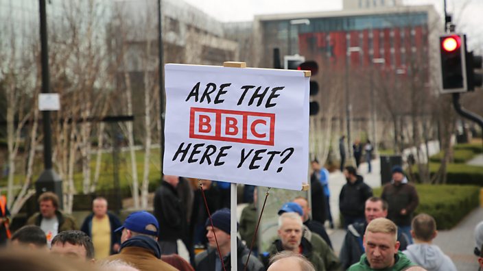 A sign at the Football Lads Alliance march in Birmingham on March 24