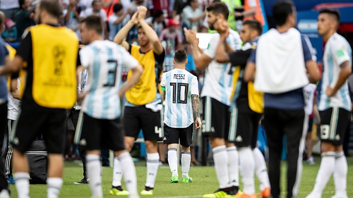 Lionel Messi walks off the pitch