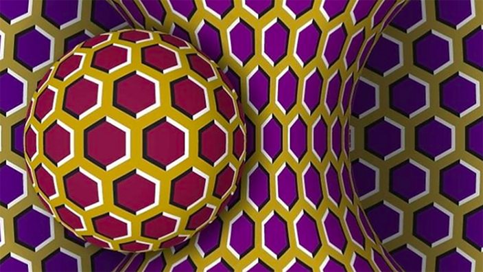 An optical illusion that appears to be moving