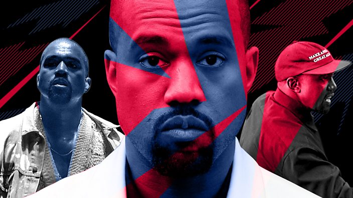 Three images of Kanye West