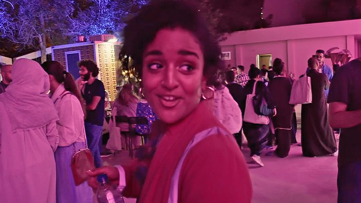 Basma attends a party