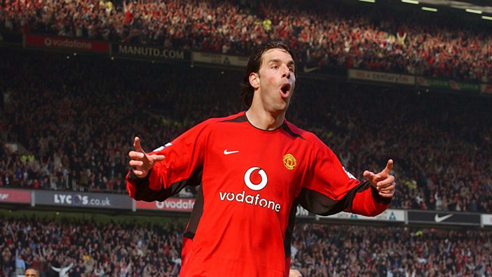 Ruud van Nistelrooy celebrates his stunning goal against Fulham