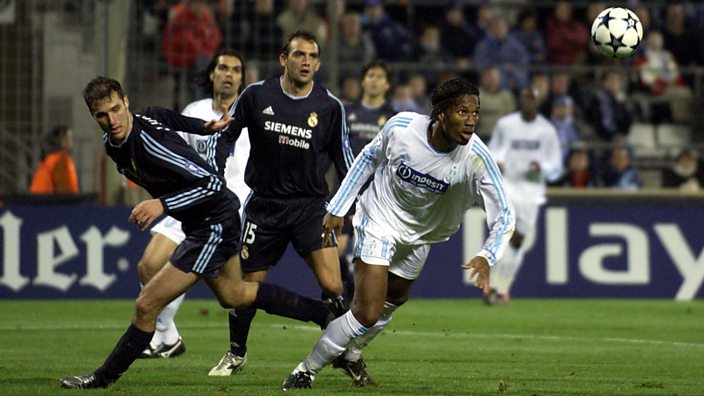 Playing for Marseille against Real Madrid in the Champions League