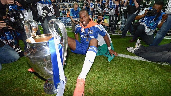 Didier Drogba with the Uefa Champions League trophy in 2012