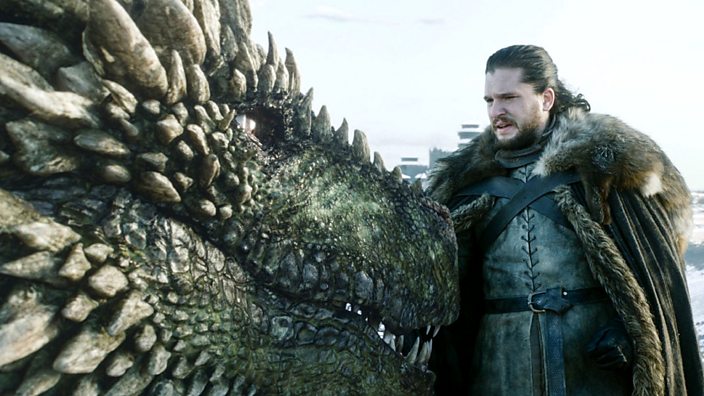 Jon Snow with a Dragon