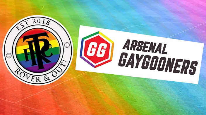 Tranmere and Arsenal LGBTQ logos