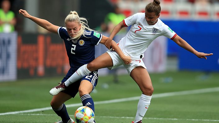 Kirsty Smith and Nikita Parris challenge for ball