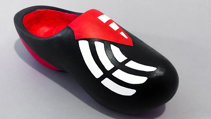 Clogs painted like Adidas Predators