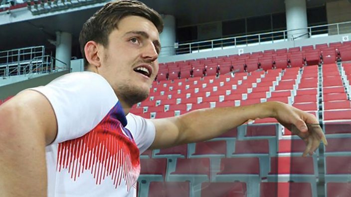 Harry Maguire shows off to no one.