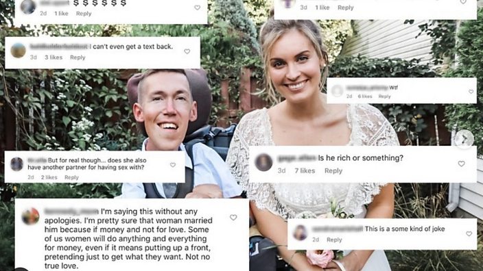 Image of trolling comments received by YouTubers Shane and Hannah on Instagram