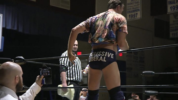 'I want to upset people', says the Progressive Liberal, an anti-Trump wrestler