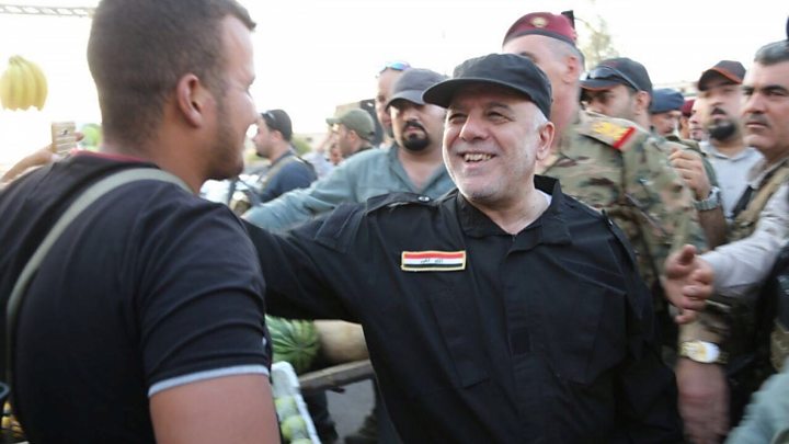 نتيجة بحث الصور عن احتفال العبادي بالنصر في العراق