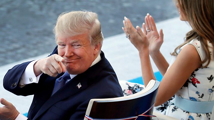 President Trump enjoyed the Bastille Day parade in July