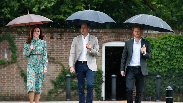 William And Harry Visit Princess Diana Memorial Bbc News
