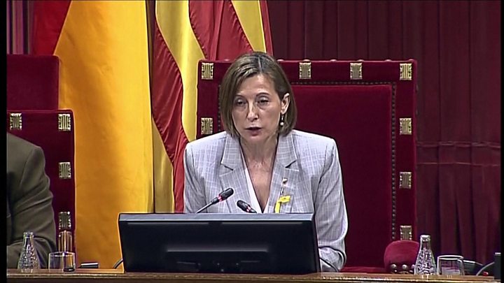 Image result for Catalans declare independence as Madrid imposes direct rule